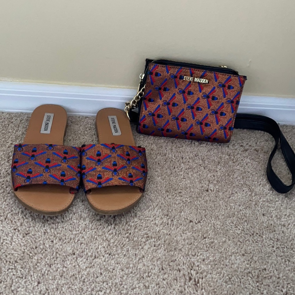 Steve Madden Matching Purse and Slides